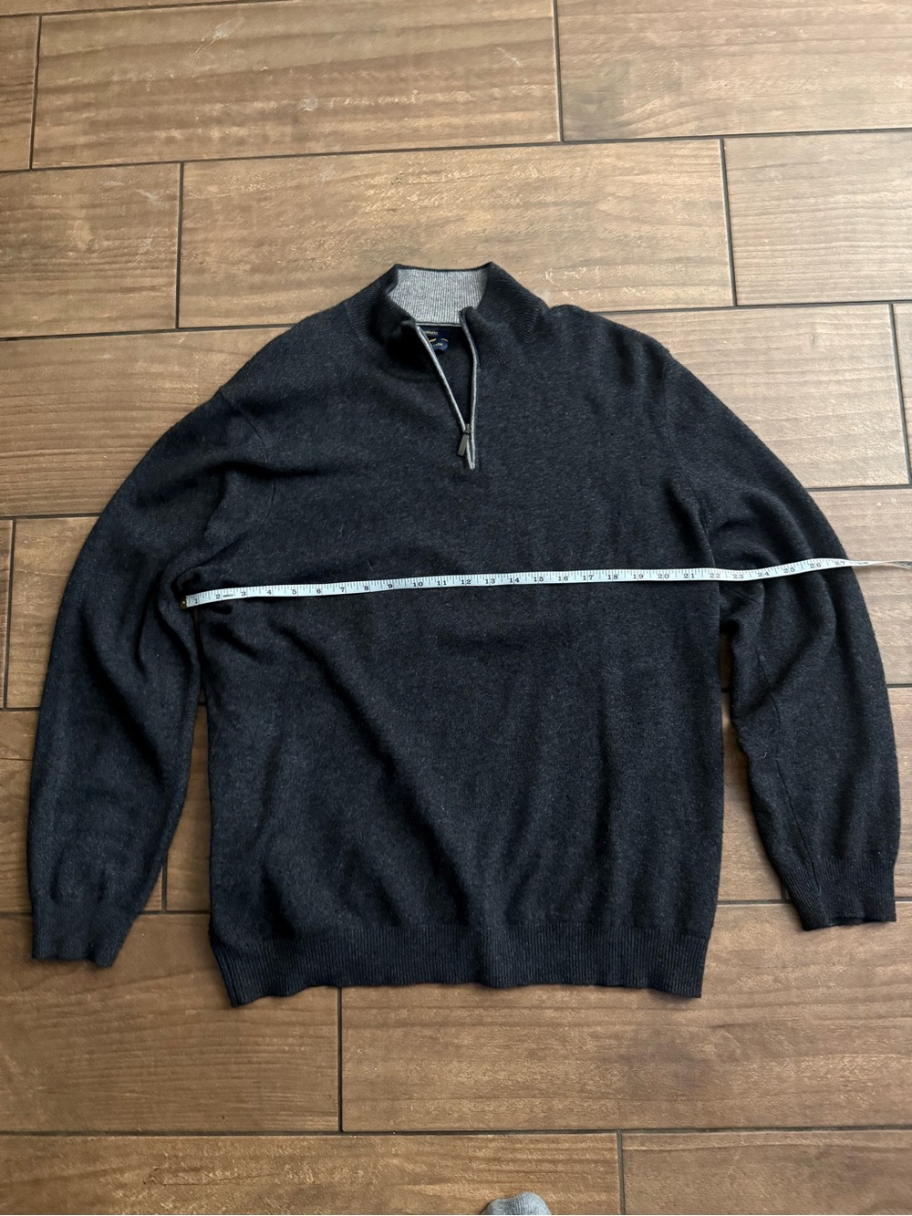 Club Room Mens 100% Cashmere Charcoal Grey Quarter Zip Soft Sweater Sz XL